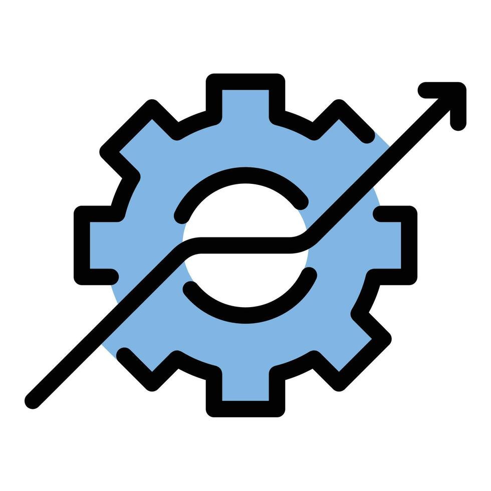 System growth icon in flat line style representing development expansion and scalability ideal for business technology and network improvement concepts. vector