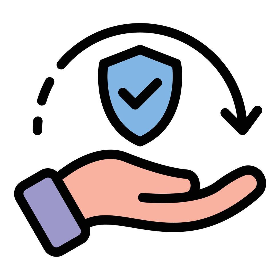 Insurance icon in flat line style representing financial protection risk management and security ideal for health auto home and business coverage concepts. vector