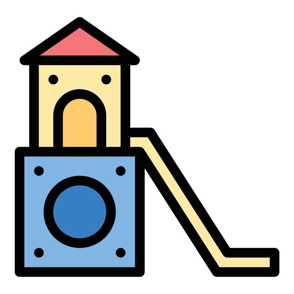 Playground icon in flat line style representing outdoor fun recreation and childrens activities ideal for parks schools and community spaces concepts. vector