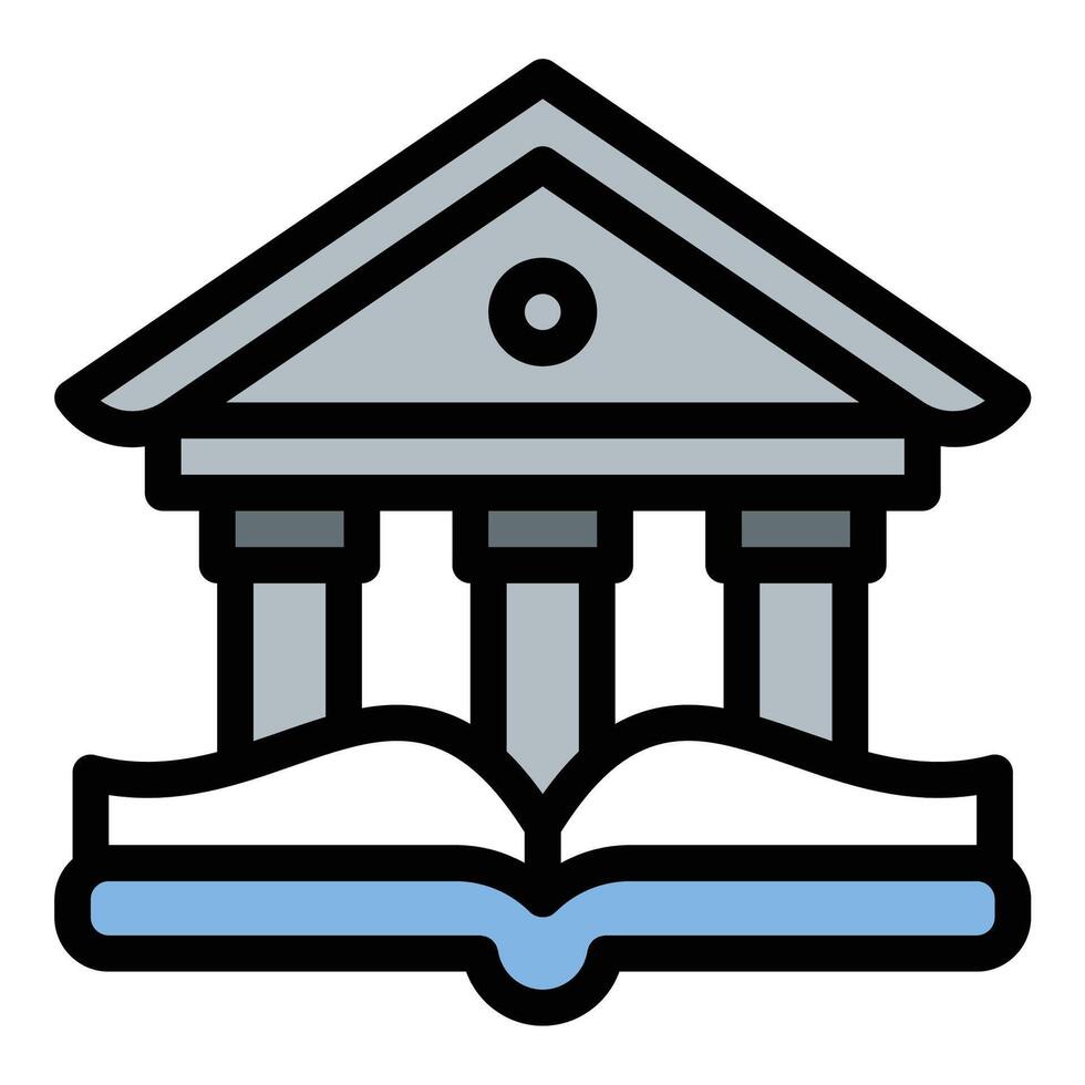 College icon in flat line style representing education higher learning and academic institutions ideal for universities students and graduation concepts. vector
