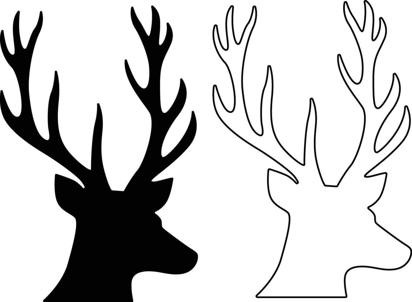 Beautiful Deer Antlers Silhouettes for Digital and Print Graphic Designs vector