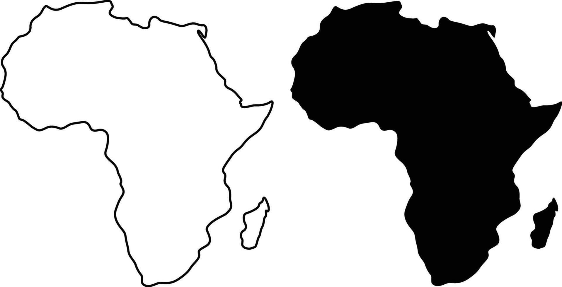 Africa Outline Map Icon Silhouette Design vector