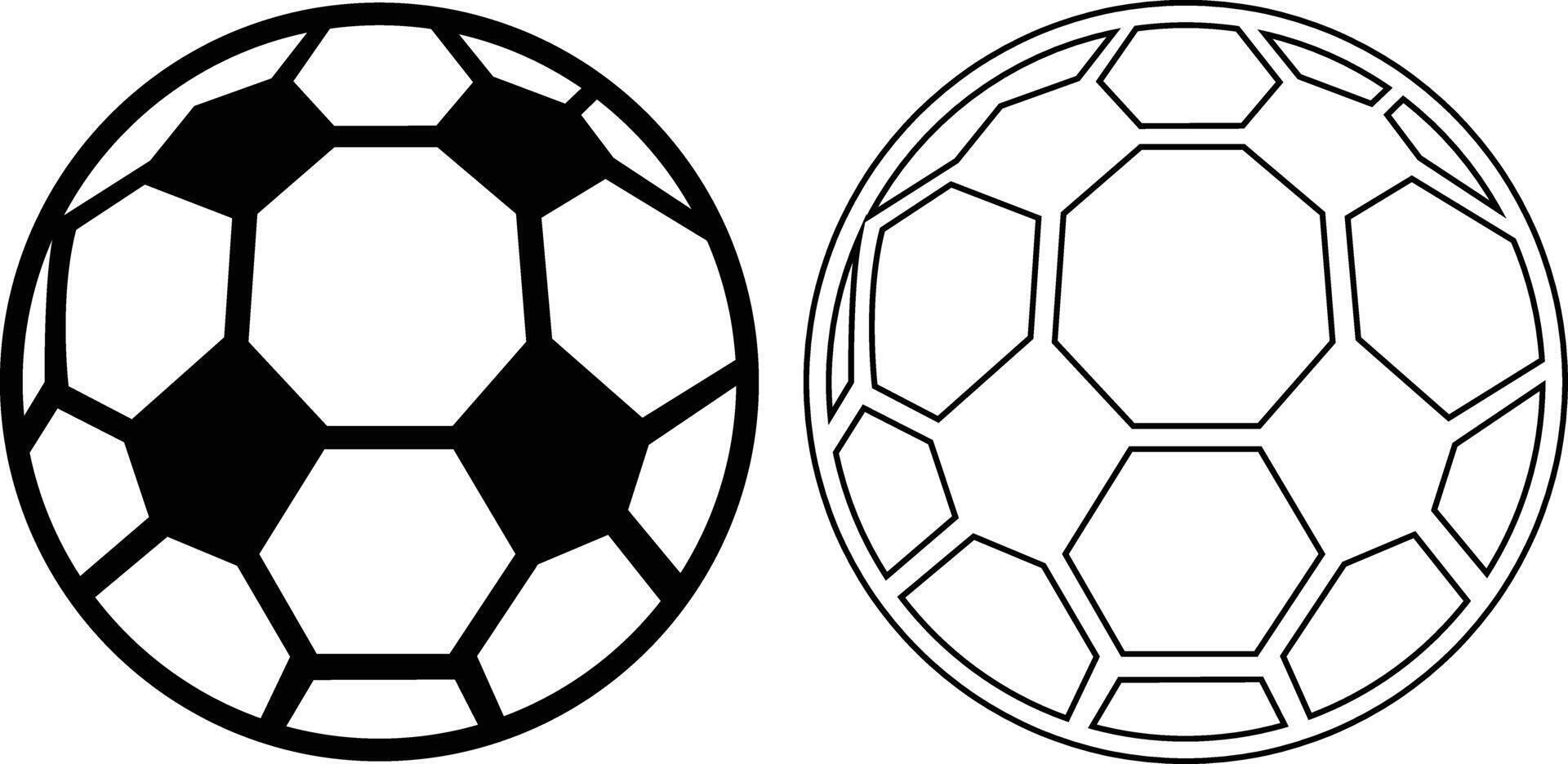 Soccer Ball Silhouette Flat And Outline Design vector