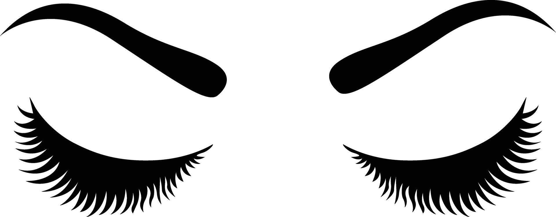 Beautiful Eyelashes Silhouette for Feminine Artwork vector