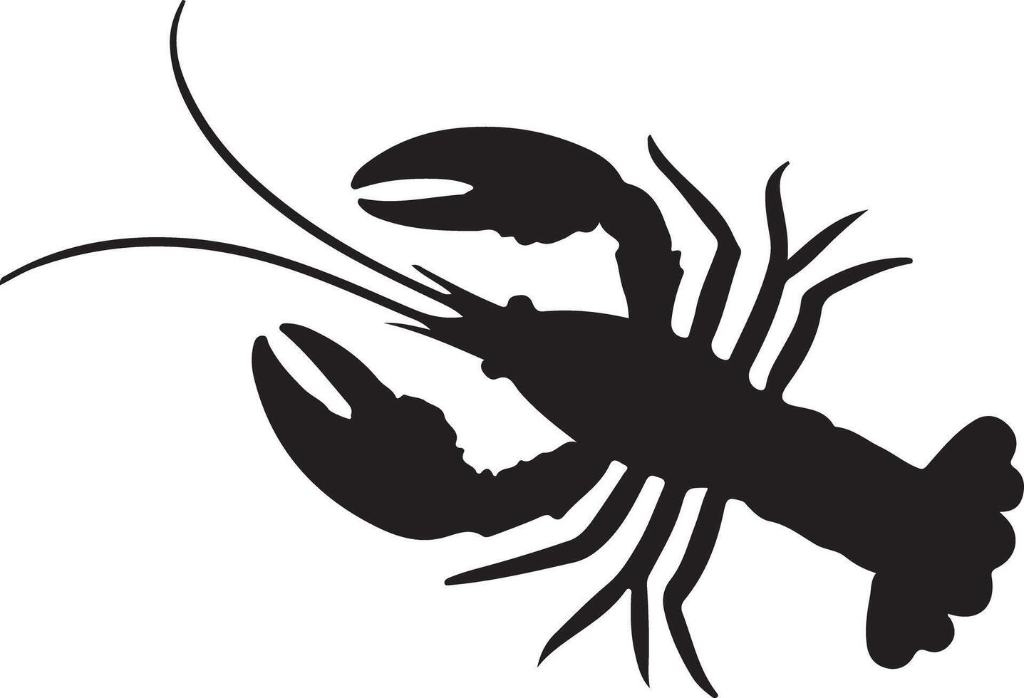 Crawfish Silhouette Design On White Background vector