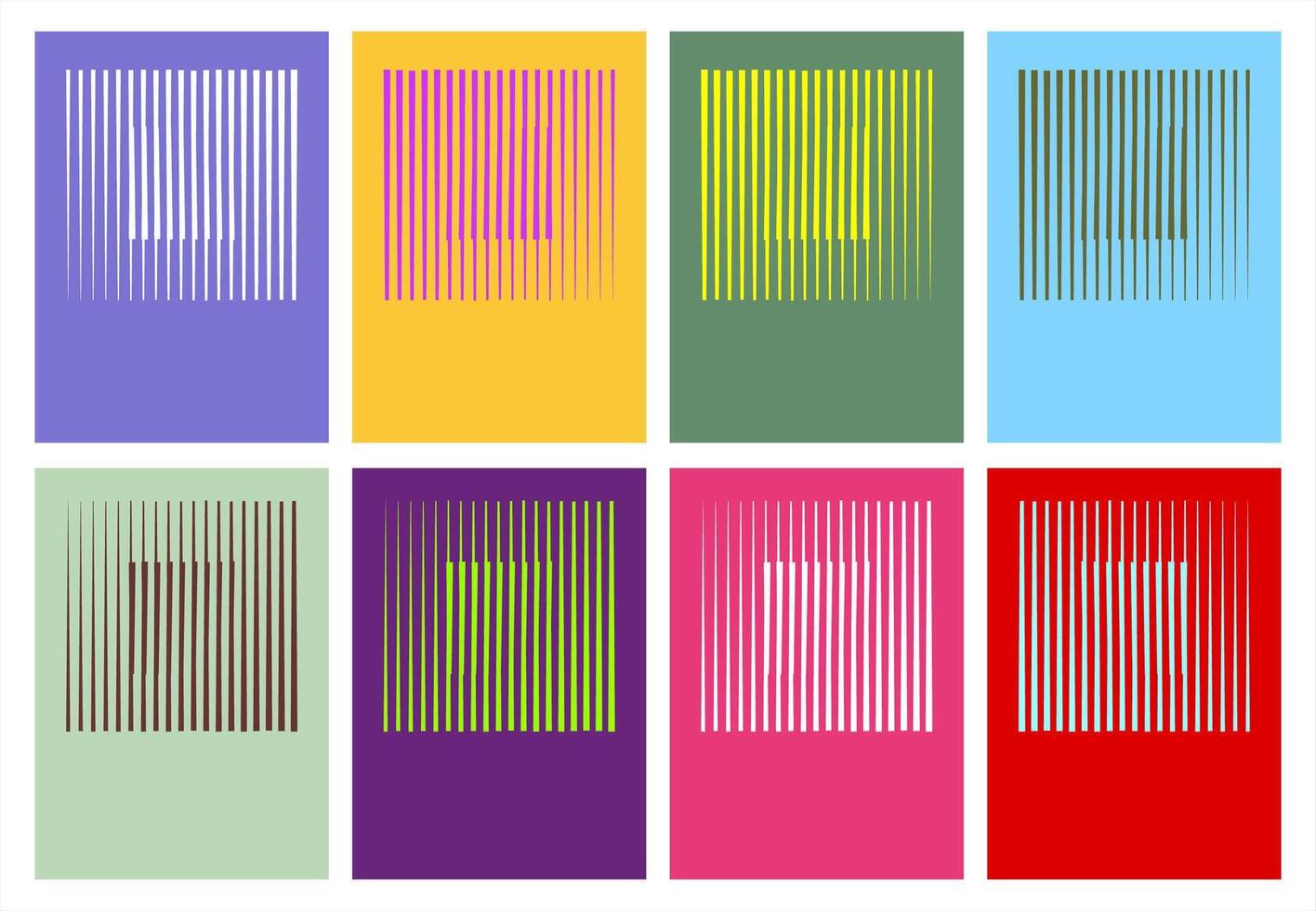 Minimal Bauhaus Abstract Posters Set. Swiss Design composition with geometric shapes. Modern pattern. Optical Illusion Backgrounds. vector