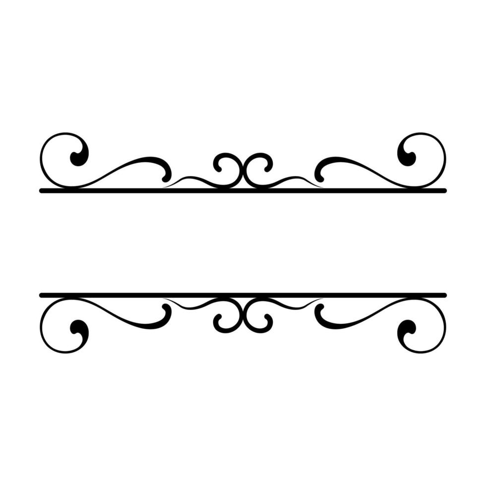 Flourish Elegant Ornamental frame with Swirls, dividers swirls curls flourishes vector