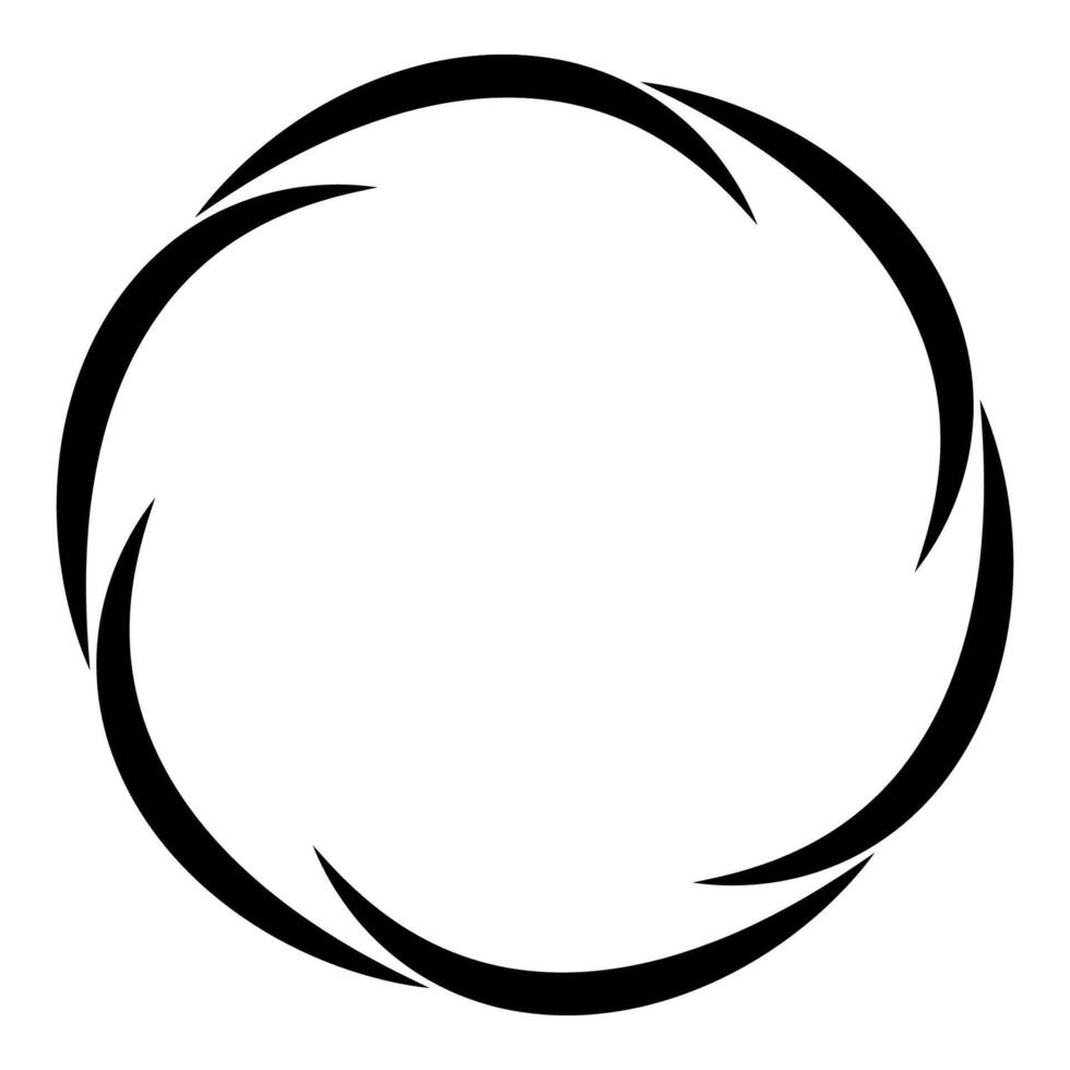 Abstract Circular Spiral Shape with Black Curved Swirling Lines Icon vector
