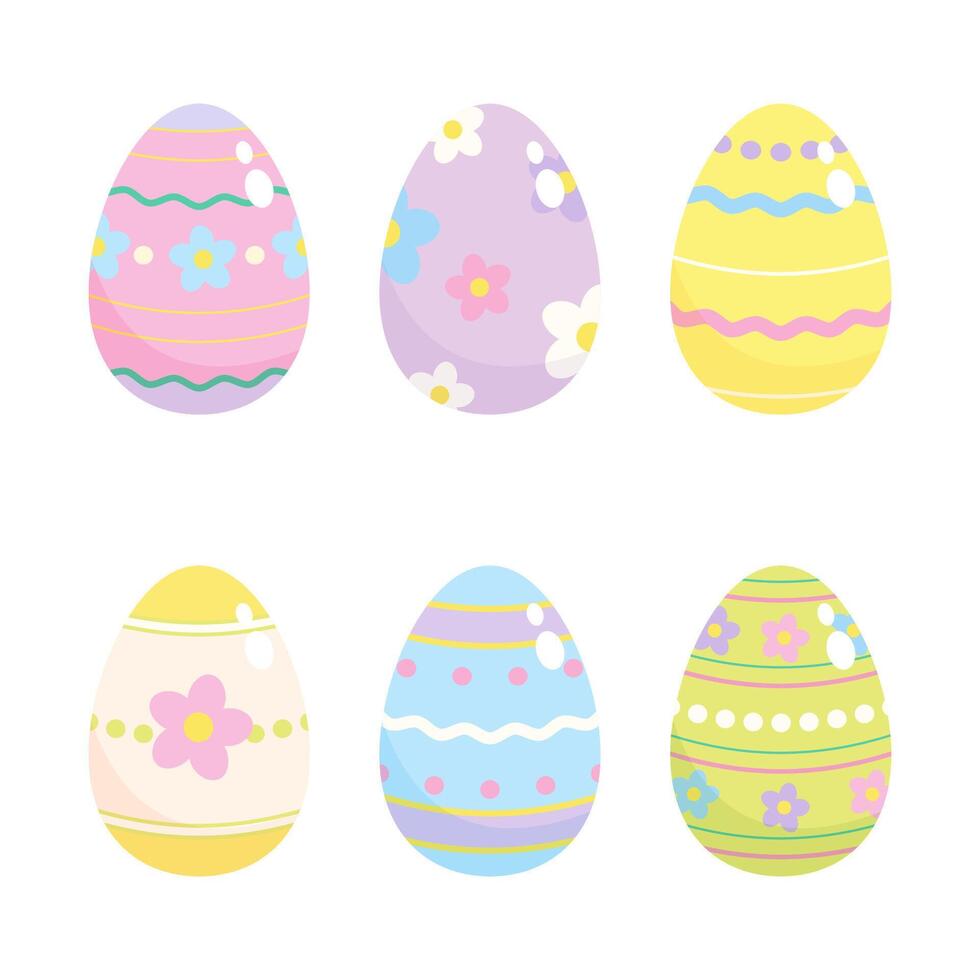 isolated easter egg set vector