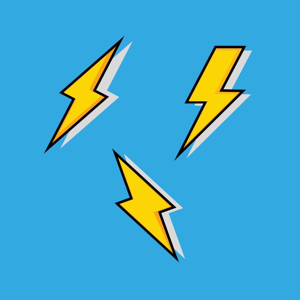 Lightning bolt icon set stock illustration vector