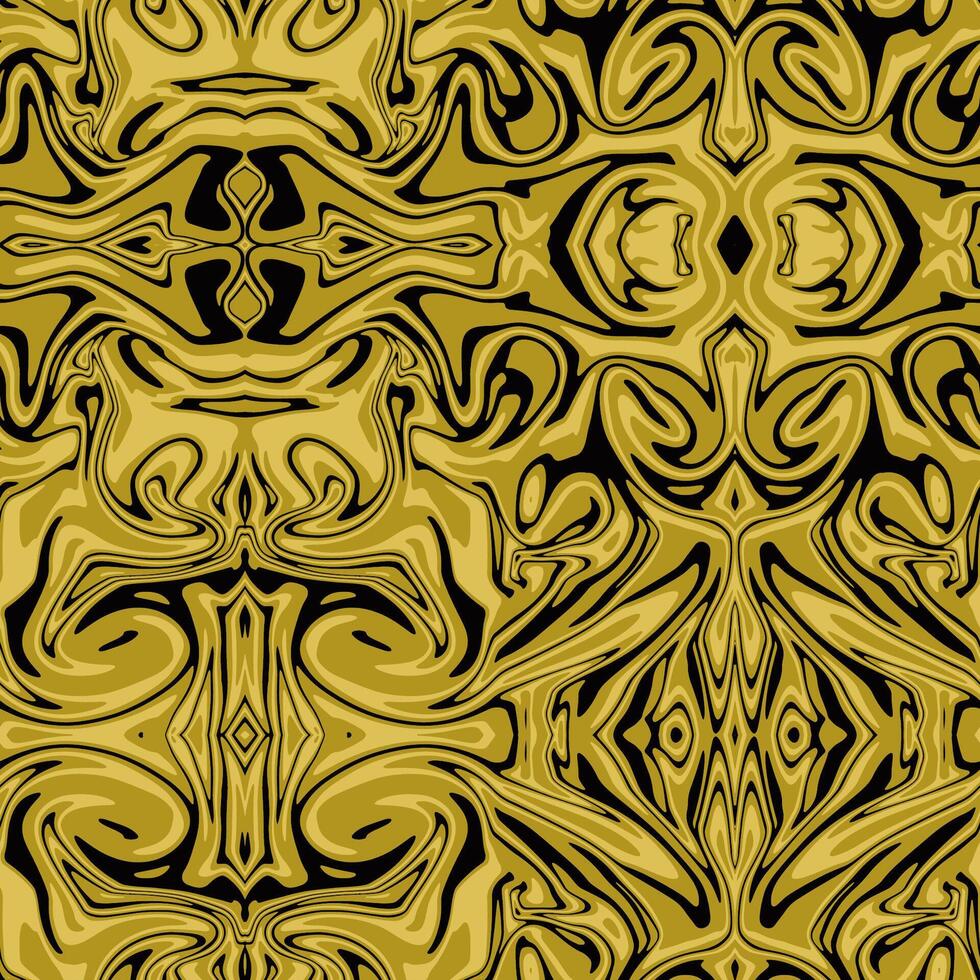 seamless pattern abstract golden unique liquid black vector
