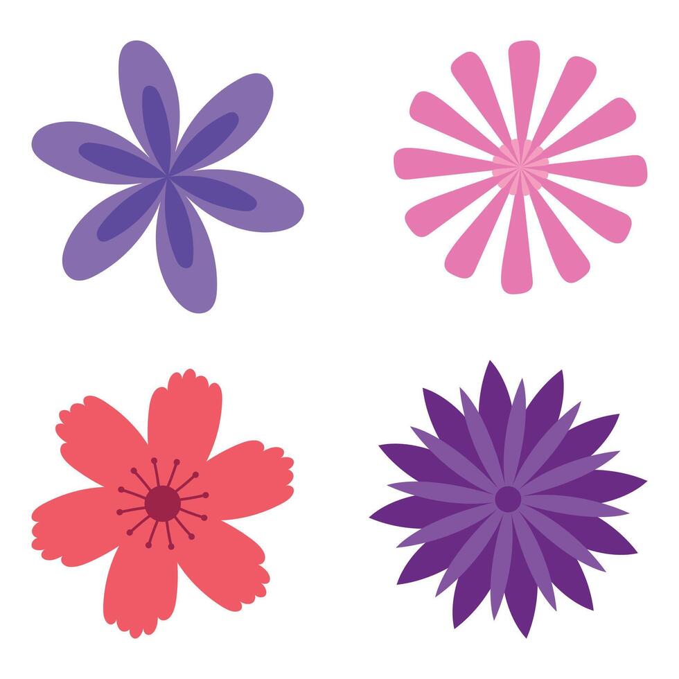 Retro flowers art vector