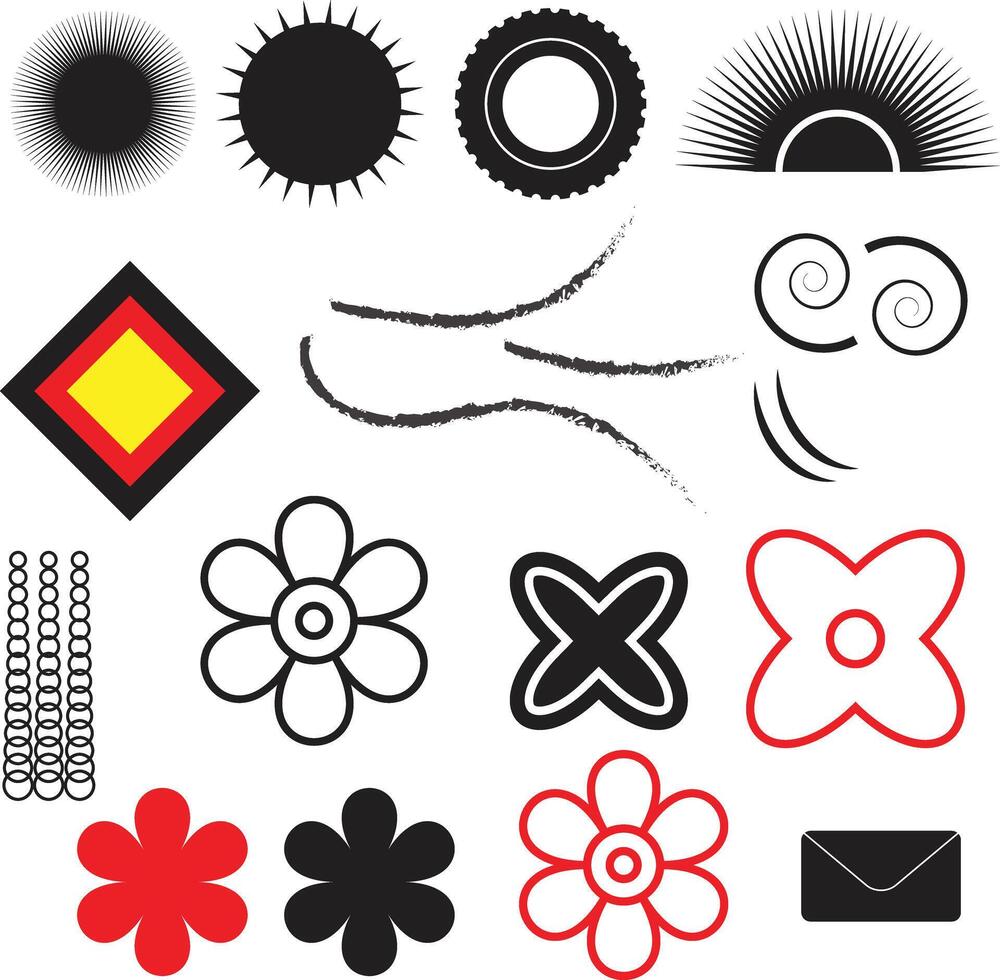 flower balck icon circle design vector