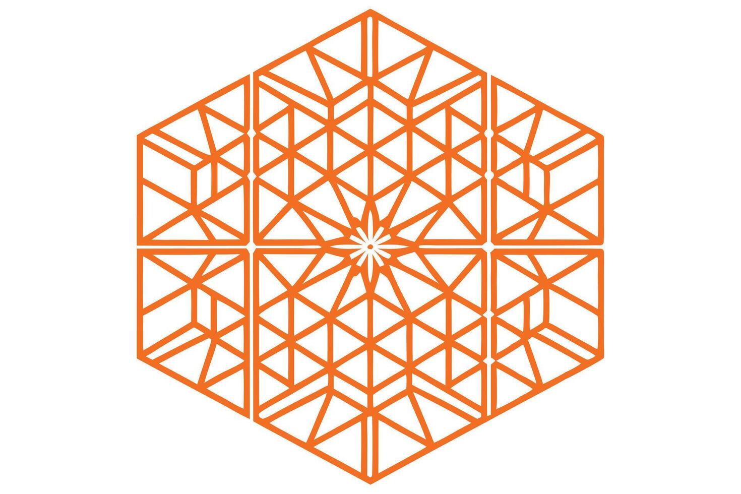 geometric pattern with intricate orange lines and white space, creating a visually appealing design, great for creative projects, Pattern Background vector