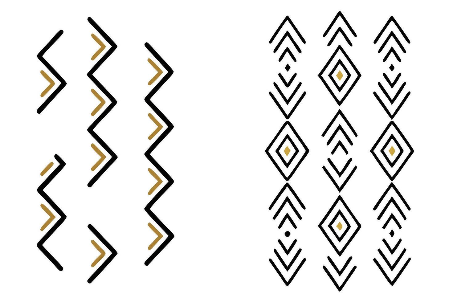 Abstract geometric pattern with chevron lines and gold accents, icon set featuring sleek modern design for stylish digital projects vector