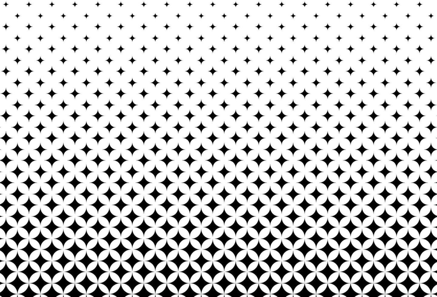 Black color stars halftone pattern vector