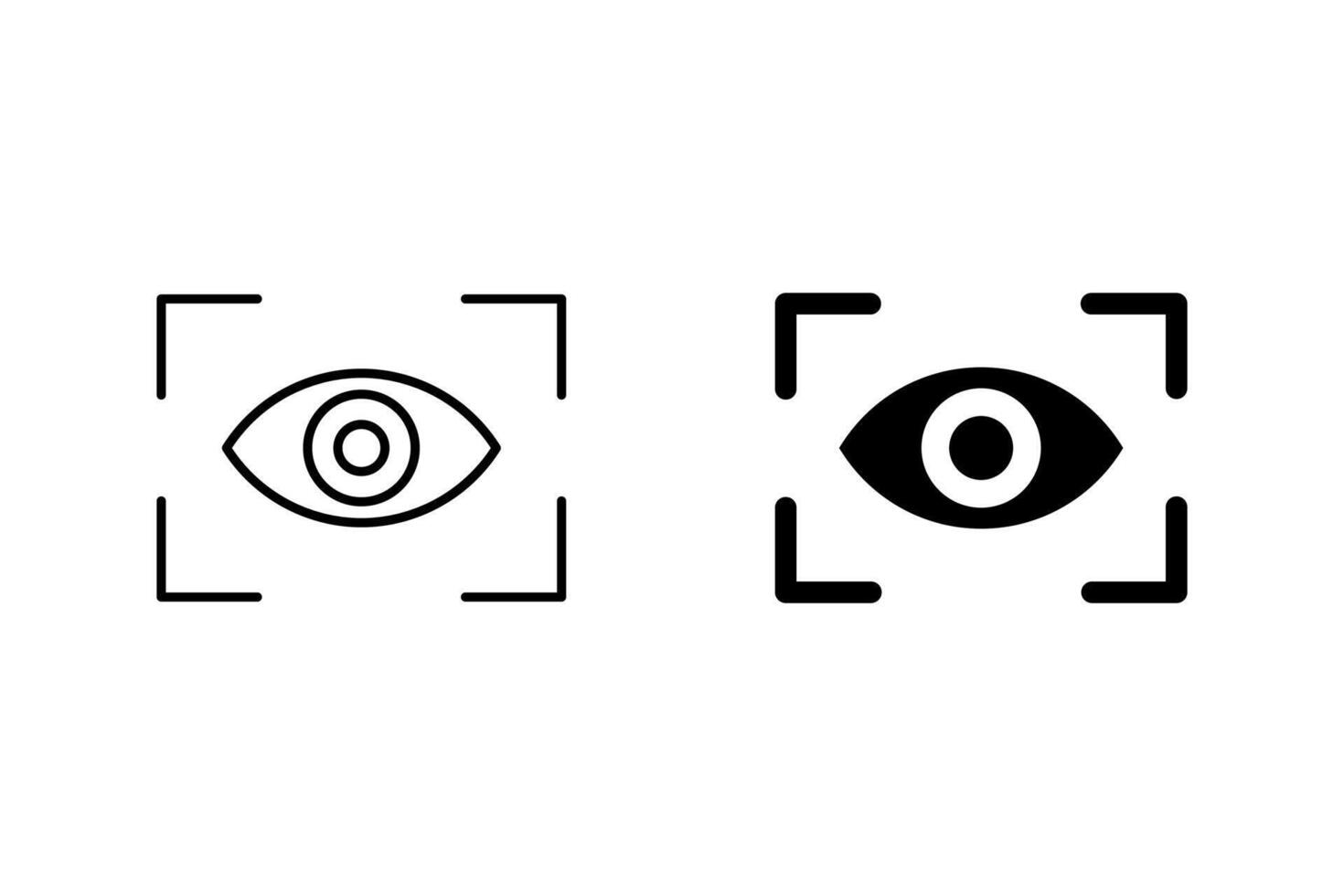 Eye scan icon. Eye scan identity symbol on white background vector