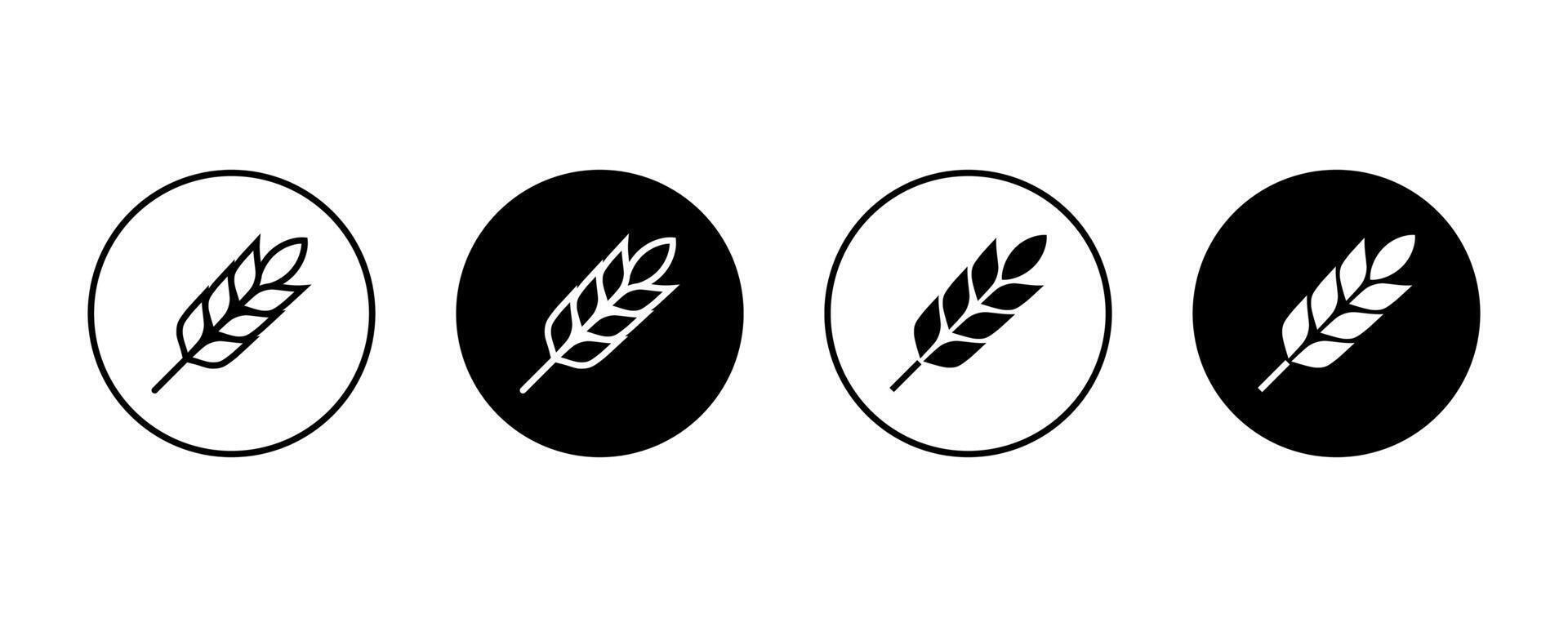 Wheat icon. Wheat symbol set. Bakery logo. Agriculture sign. Cereal pictogram. Gluten sign. vector