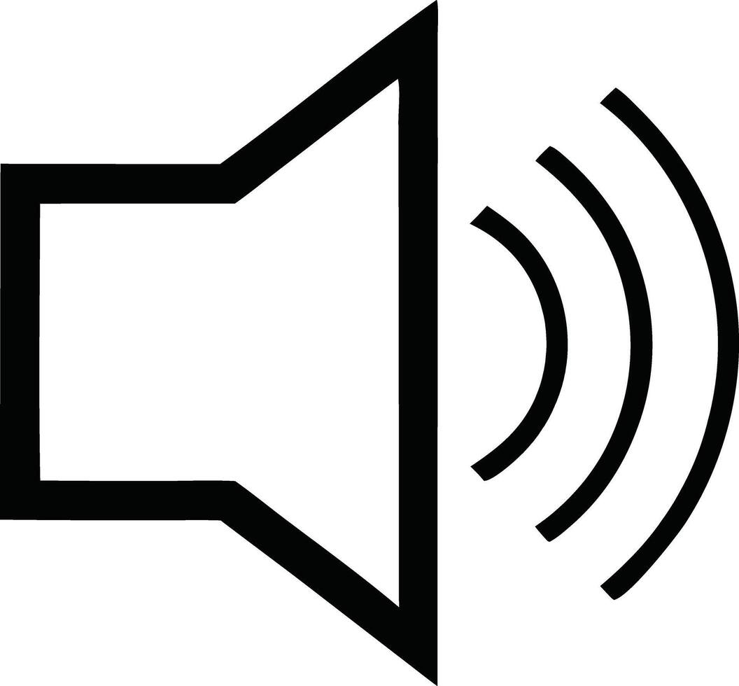 Speaker Icon with Sound Waves Representing Audio or Music Playback, Line Art Illustration vector