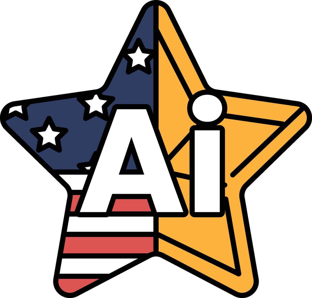A star with the letters AI on it vector