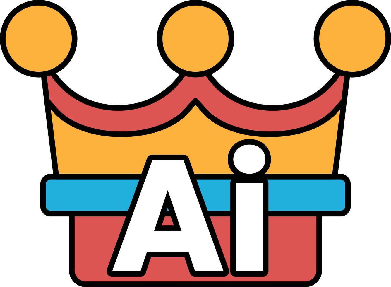 A crown with the letters A, I, and A on it vector