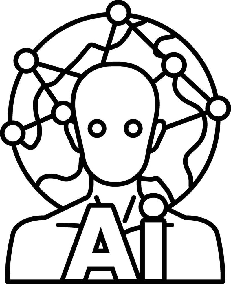 man with eyes and a face with a background In black and white line style vector