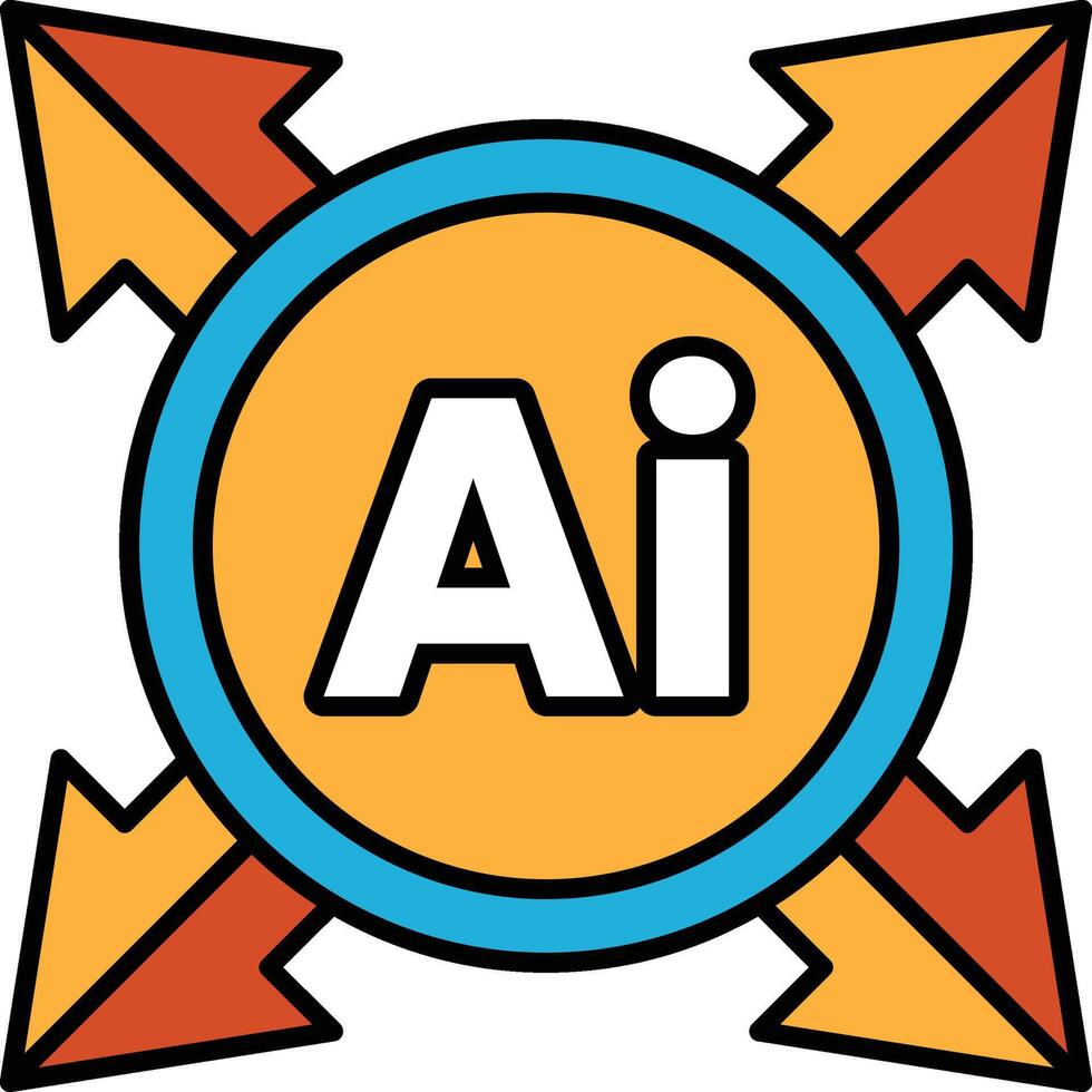 A stylized orange and blue circle with a white letter A in the center vector