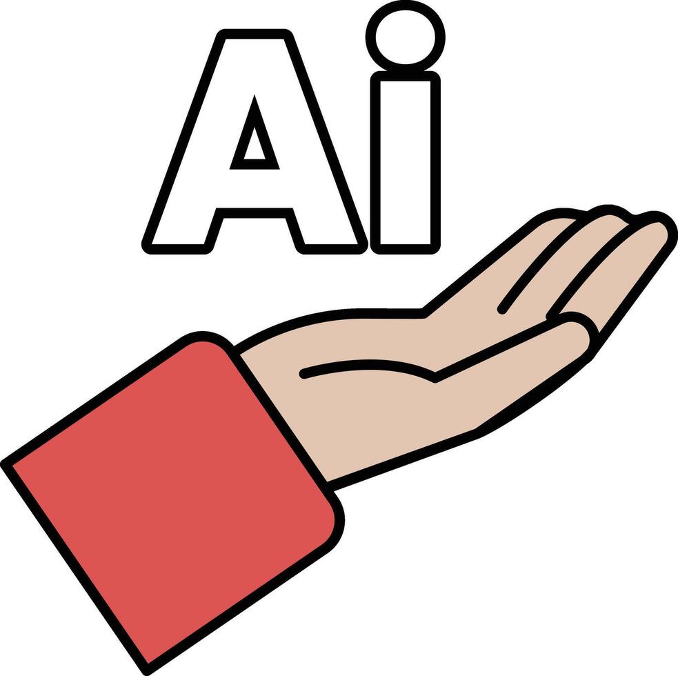 A hand holding a letter Ai vector