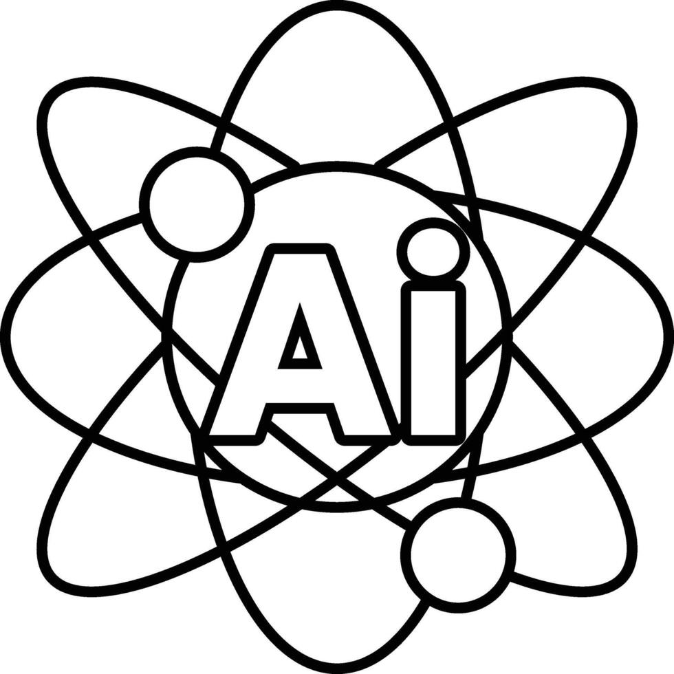 circle and three smaller circles inside it In black and white line style vector