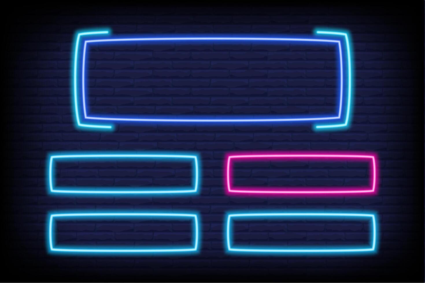 Quiz game neon template for trivia and tv show. Contest multiple options frame for choice on brick wall background. Intellectual challenge menu. led mockup vector