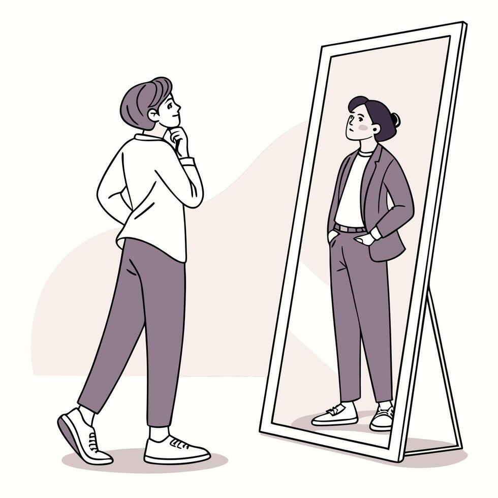 Self Growth Abstract Illustration Personal Development and Transformation Concept vector