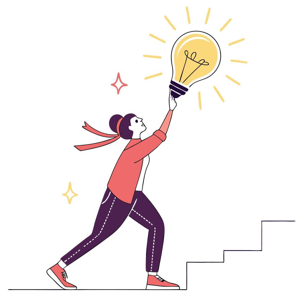 Creative Thinker Mind Illustration Conceptual Artwork on Ideas and Innovation vector