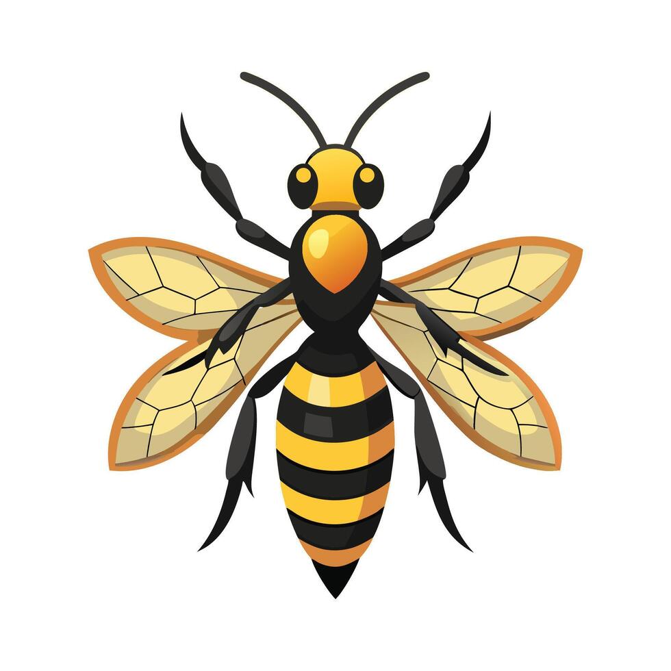 Realistic Wasp on a Leaf vector