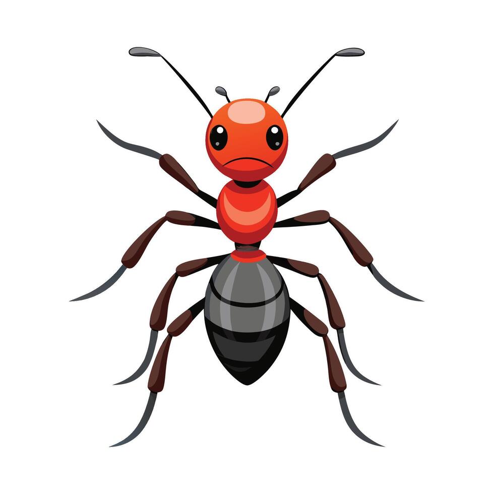 Fun Ant Illustration Design For Kids Learning vector