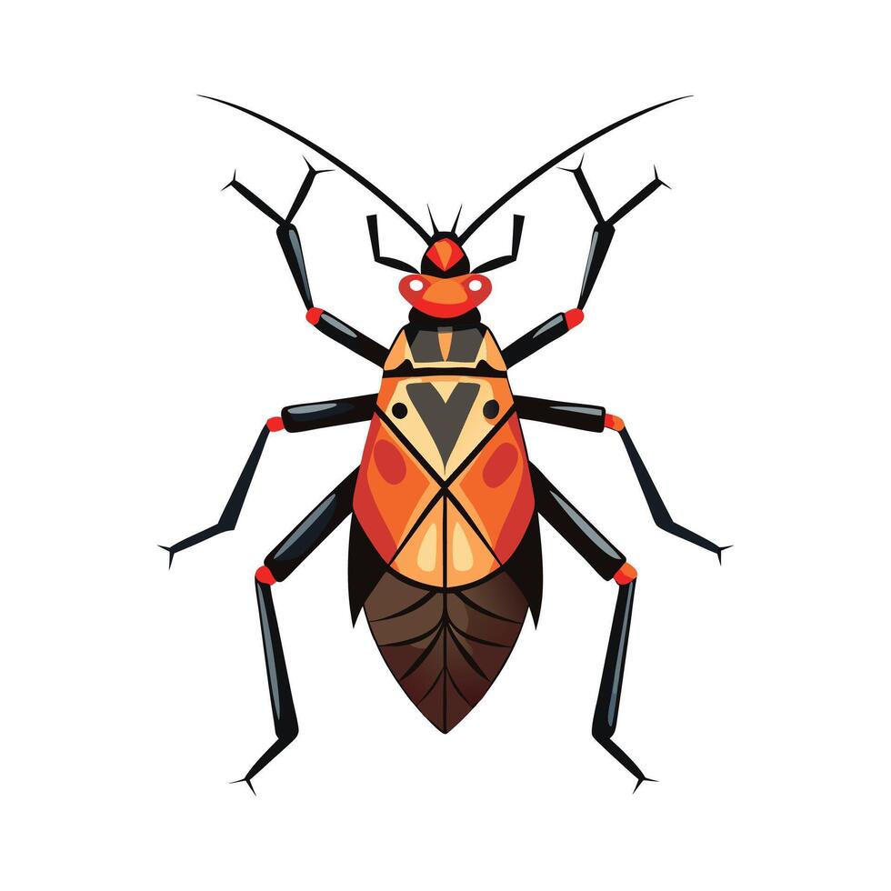 Artistic Representation of Assassin Bug Species vector