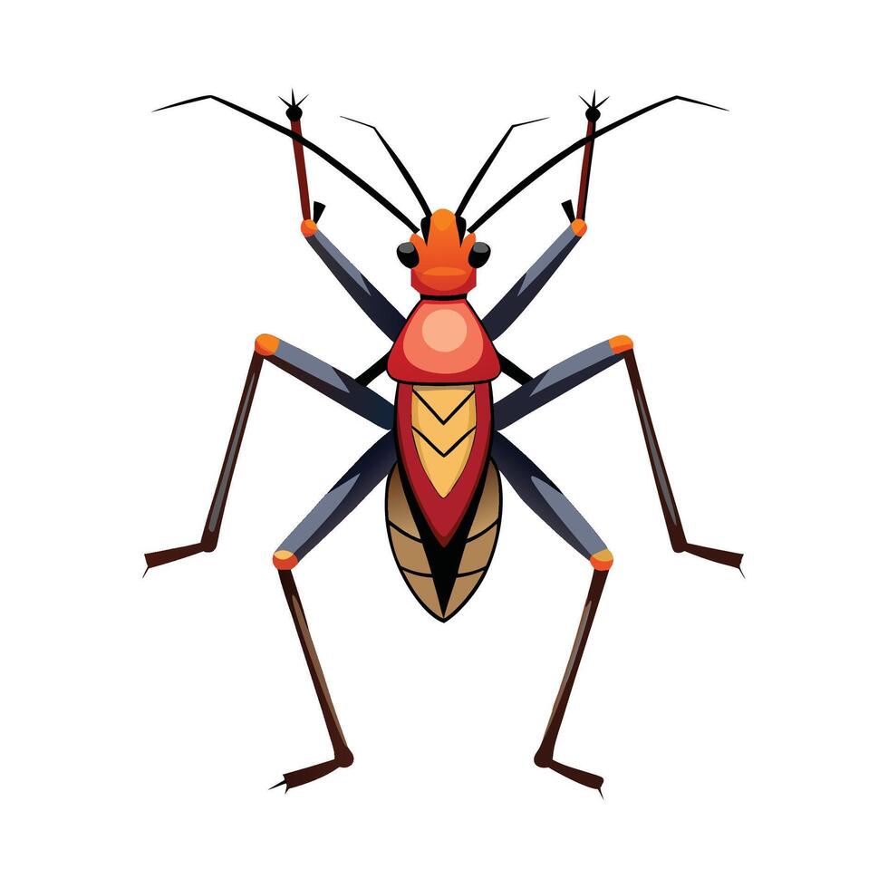 Engaging Assassin Bug Illustration for Science Learning vector
