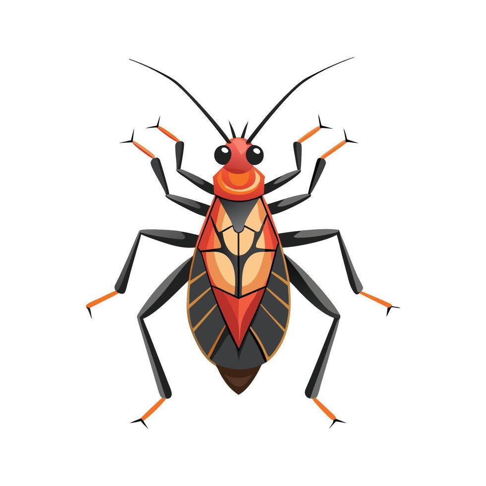 Detailed Illustration of Assassin Bug for Learning vector