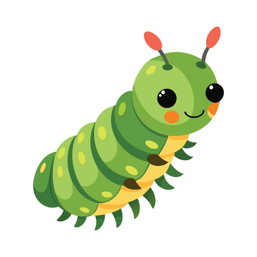 Cute Caterpillar Character for Education vector