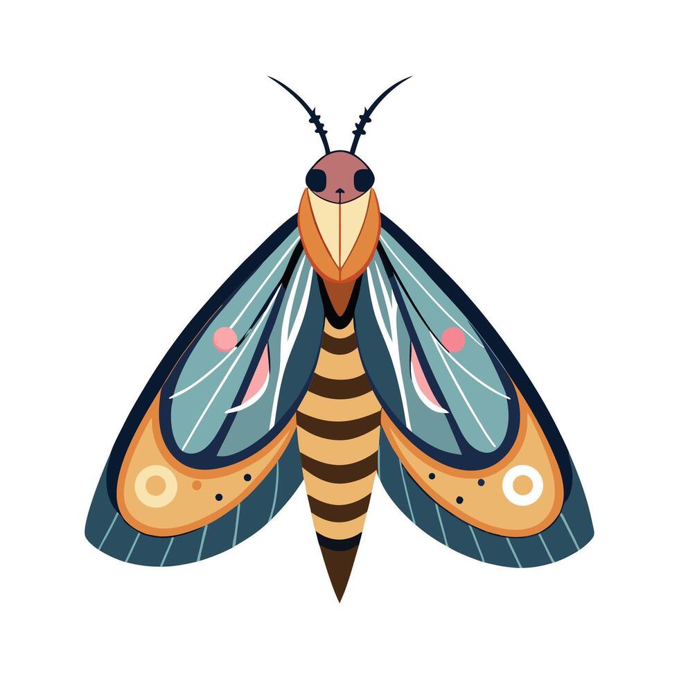 Cute Clothes Moth Character vector
