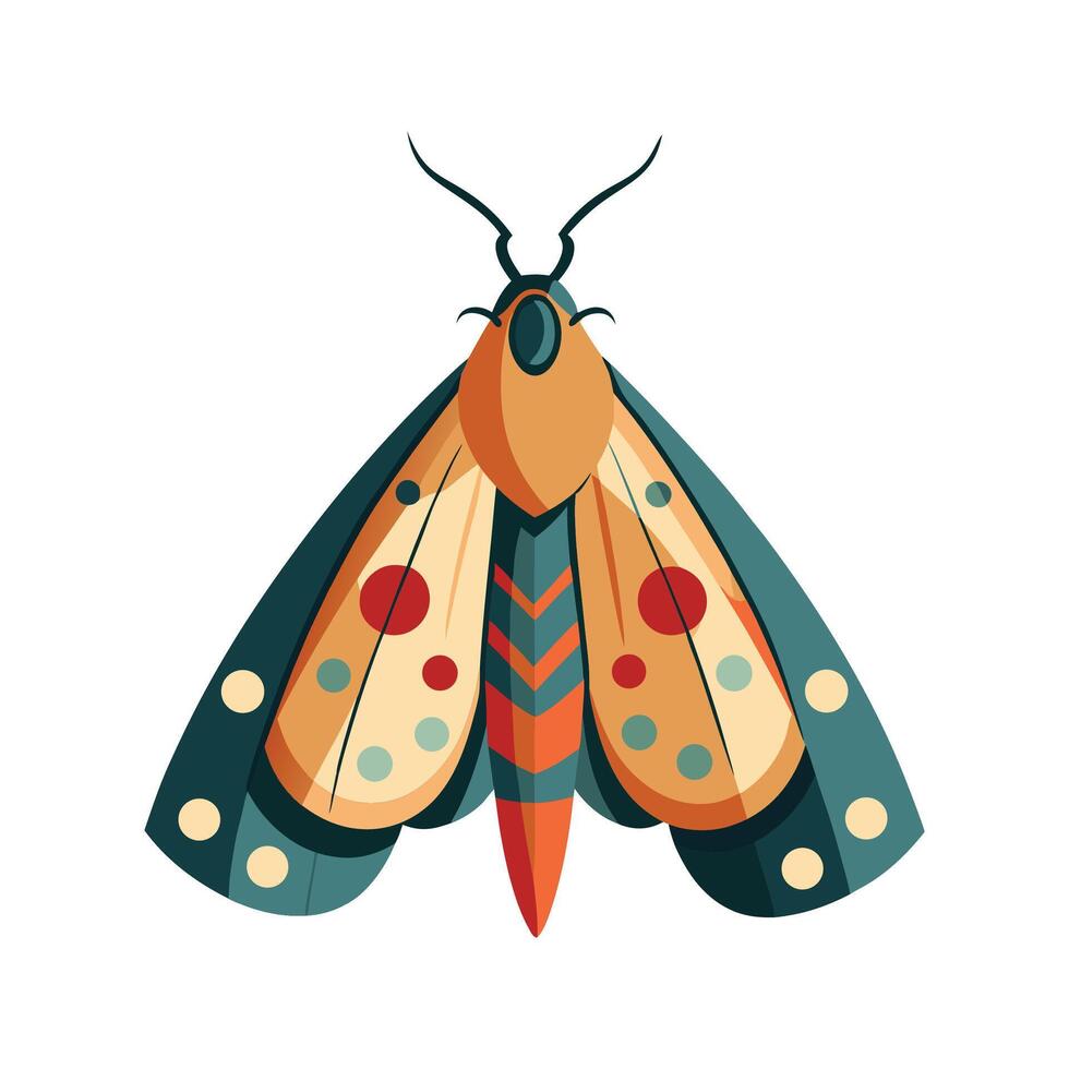Colorful Clothes Moth Illustration for Kids vector