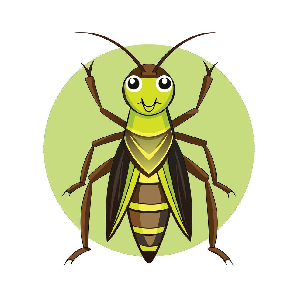 Charming Cricket Character Digital Art vector