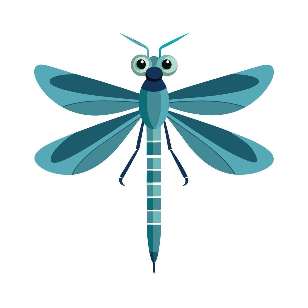 Realistic Damselfly on Green Background vector
