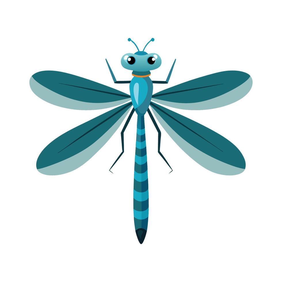 Cute Damselfly Character Digital Art vector