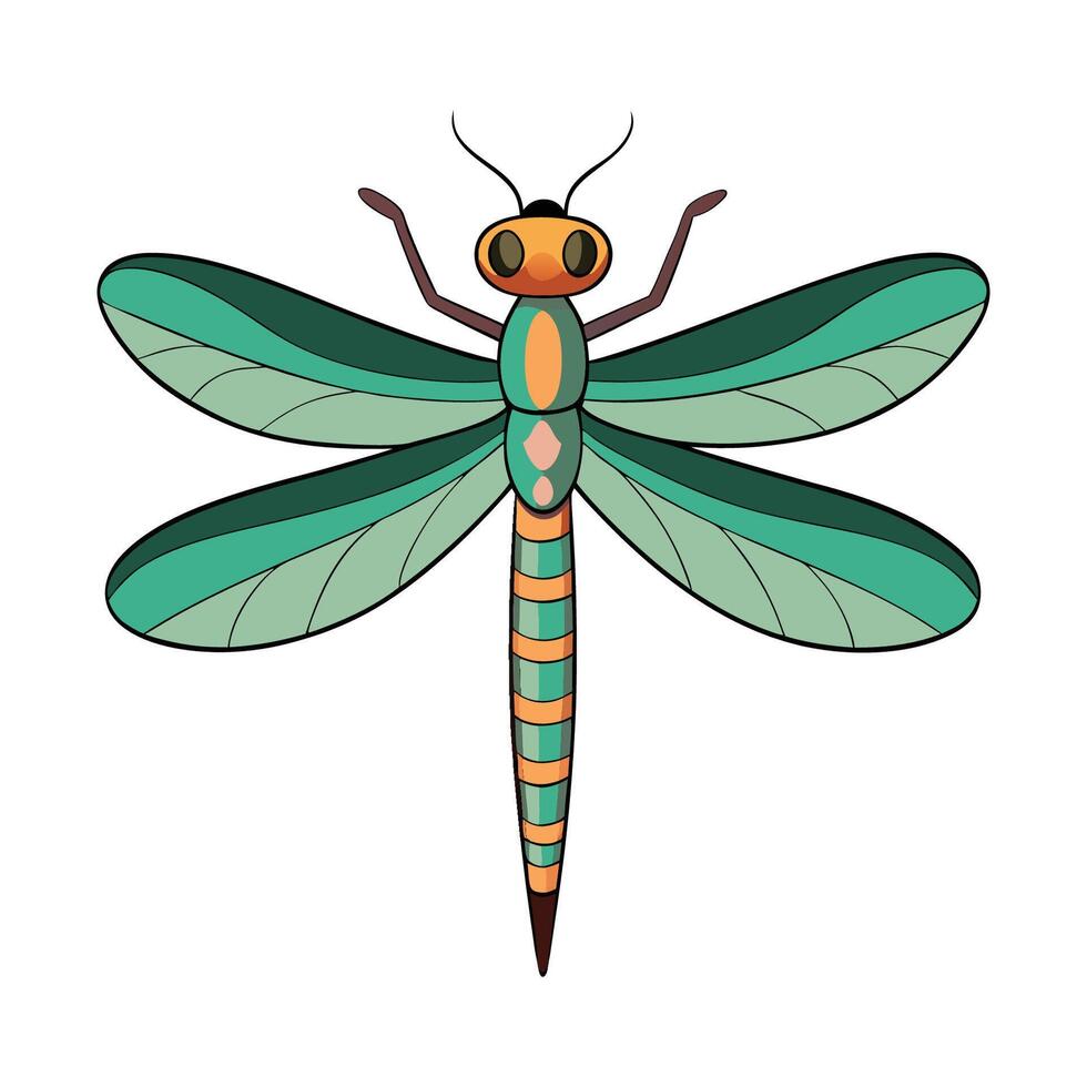 Colorful Dragonfly Character Digital Art vector