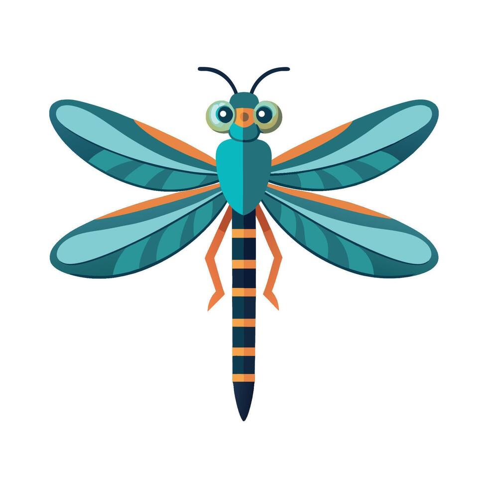 Illustration of Dragonfly on Green Background vector