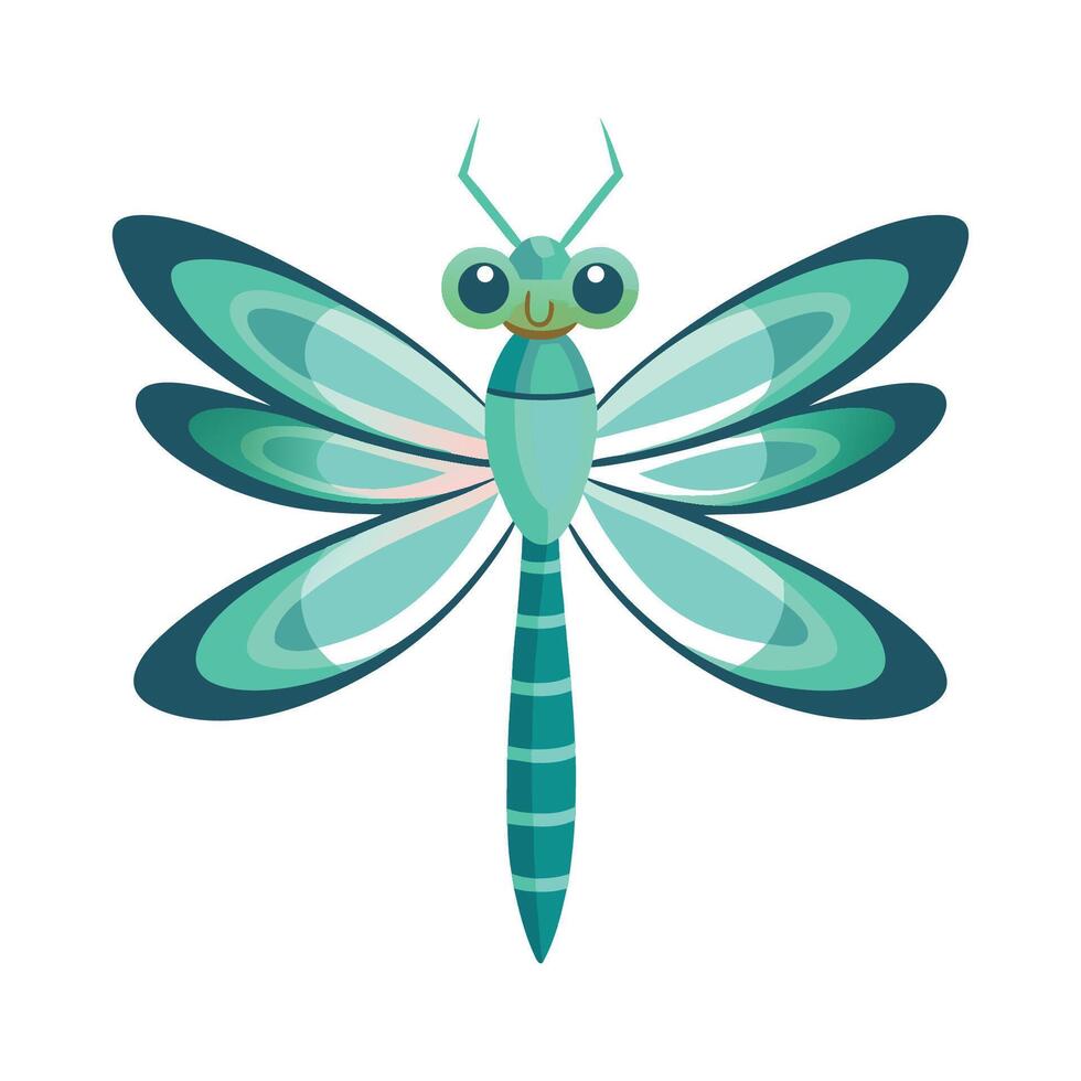 Bright Dragonfly in Flight vector