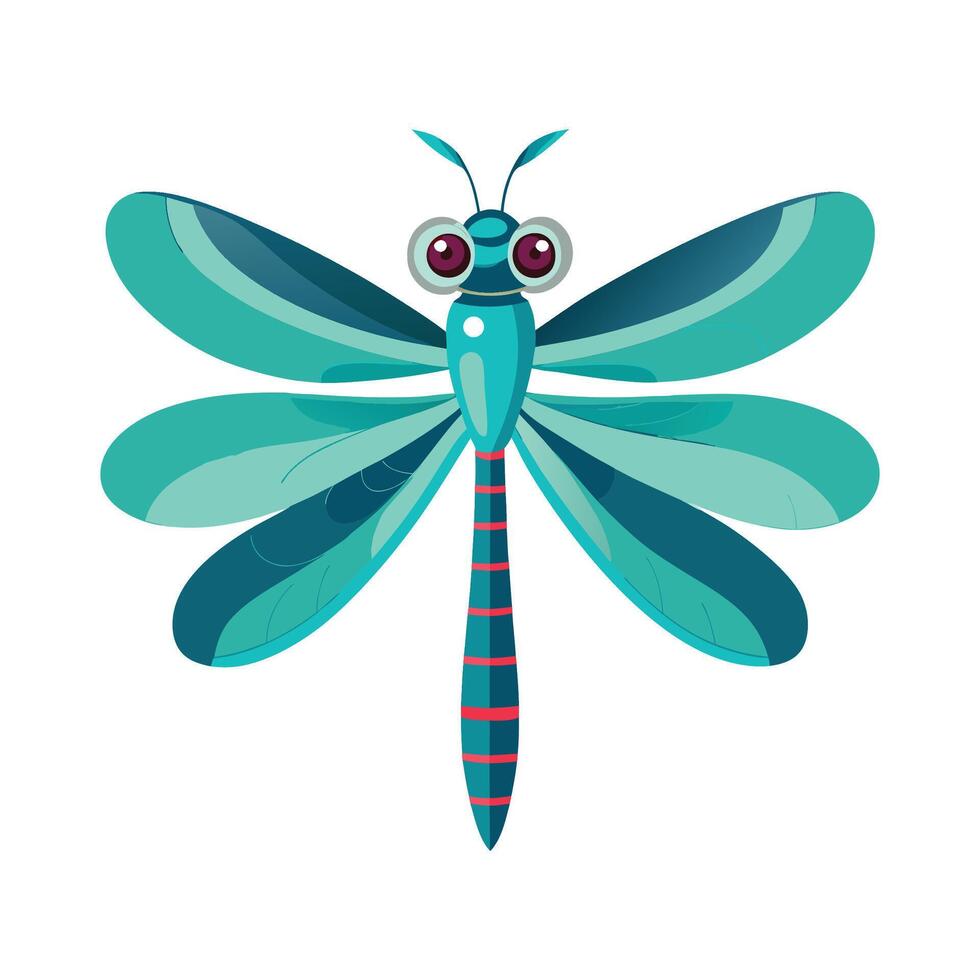 Cute Dragonfly Character for Kids vector
