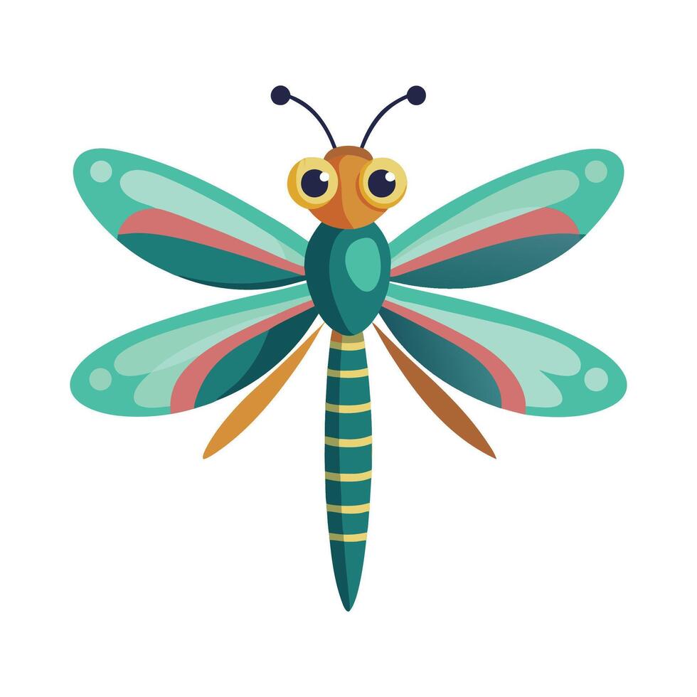 Stylized Dragonfly in Nature vector