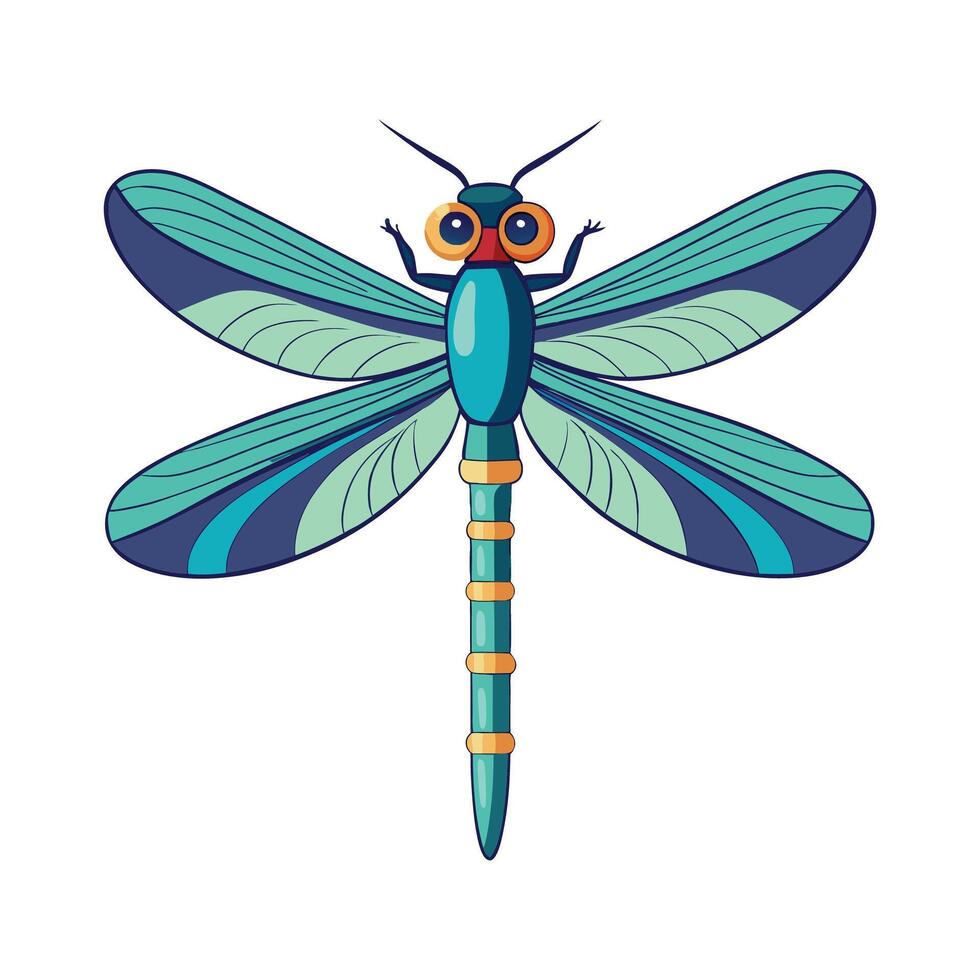 Illustration of a Dragonfly on White vector