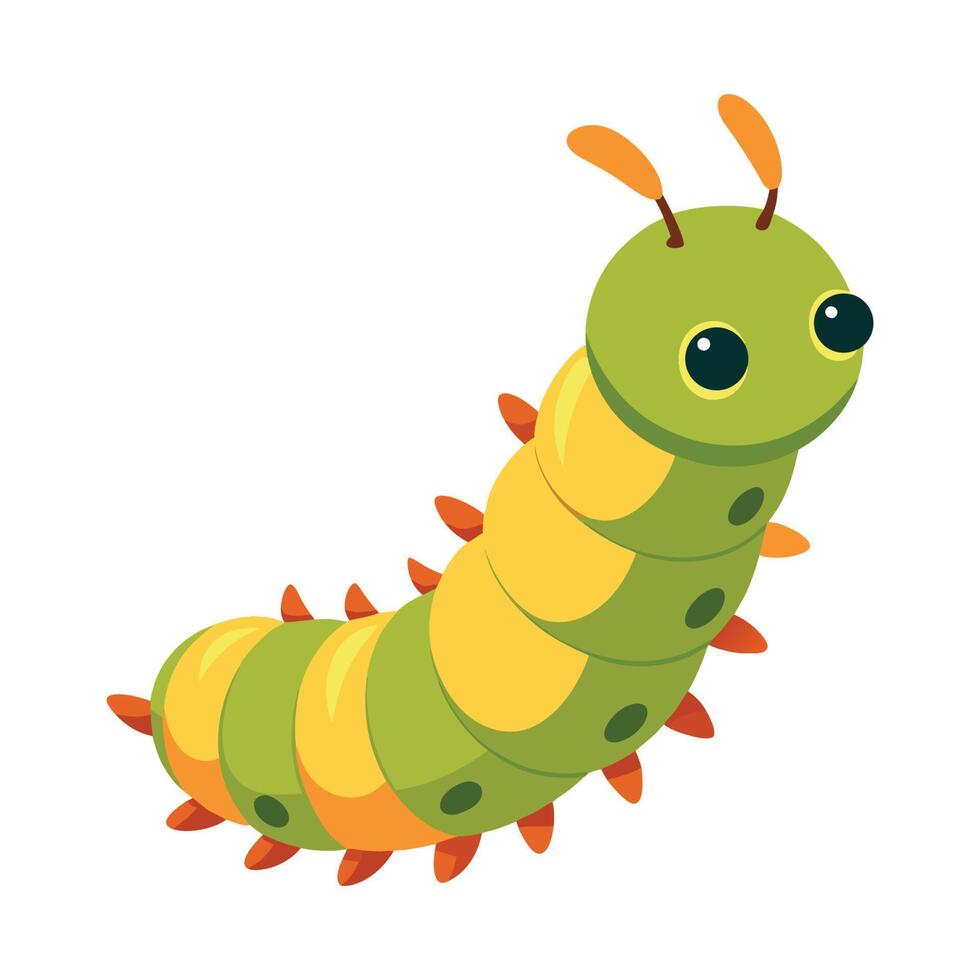 Charming Earwig on Leaf Illustration vector